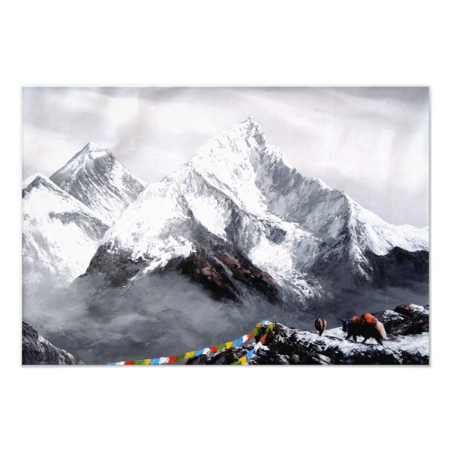 Panoramic View Of Everest Mountain Photo Print (Front)