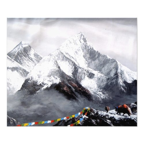 Panoramic View Of Everest Mountain Photo Print