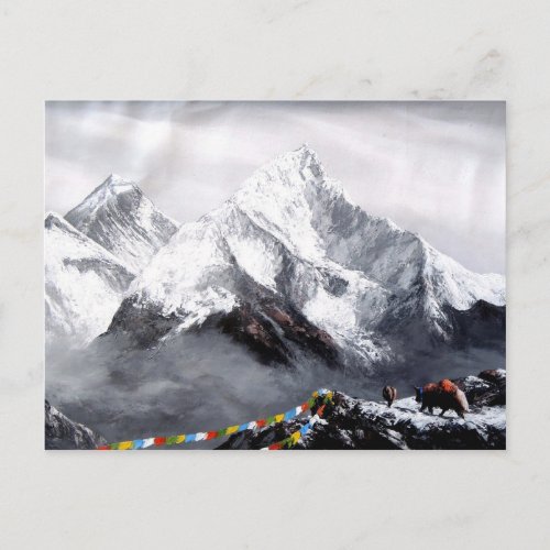 Panoramic View Of Everest Mountain Postcard