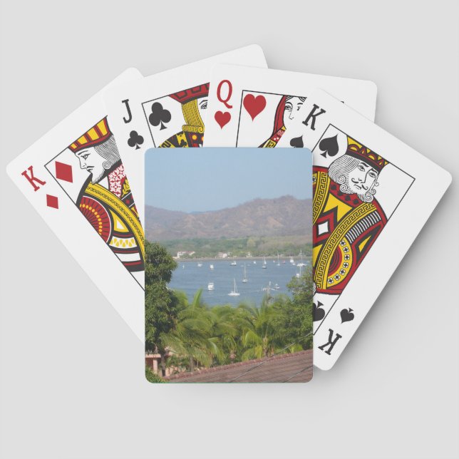 Panoramic View of Flamingo Beach, Costa Rica Poker Cards (Back)