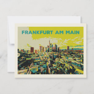 Panoramic View of Frankfurt Illustration Postcard