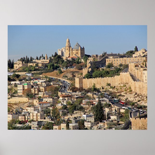 Panoramic View of Jerusalem in Israel Poster (Front)