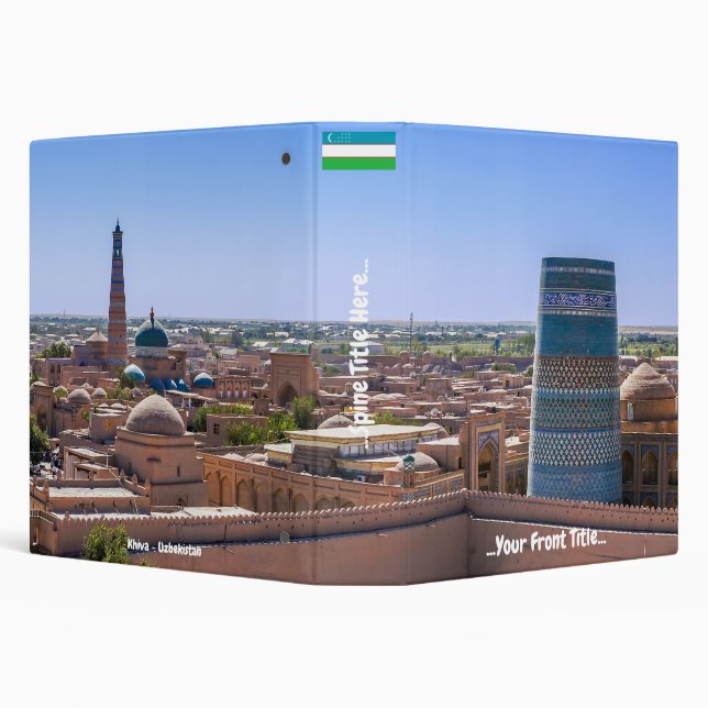 Panoramic view of Khiva - Uzbekistan 3 Ring Binder (Background)