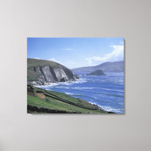 panoramic view of ocean waves crashing on a canvas print