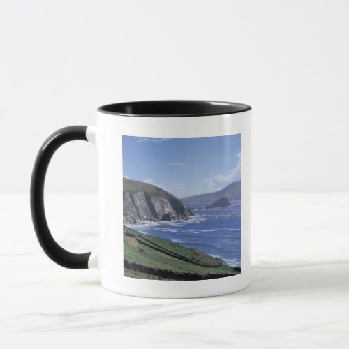 panoramic view of ocean waves crashing on a mug