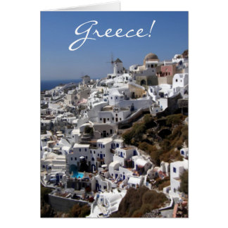 Panoramic view of Oia, Greece Cards