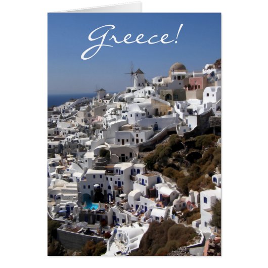 Panoramic view of Oia, Greece Cards (Front)