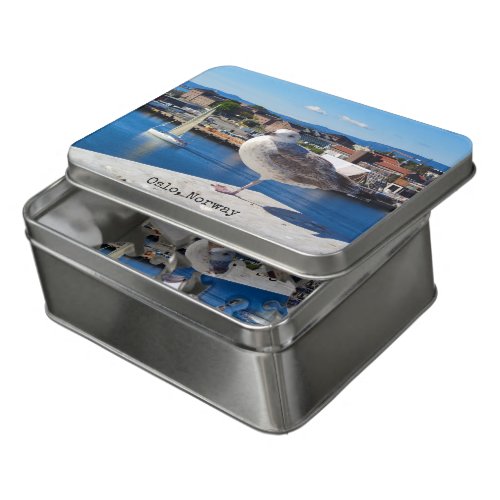 Panoramic view of Oslo Norway metal tin Jigsaw Puzzle