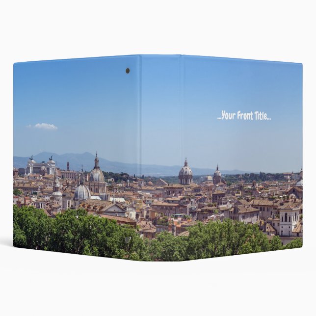 Panoramic view of Rome from Castel Sant'Angelo 3 Ring Binder (Background)