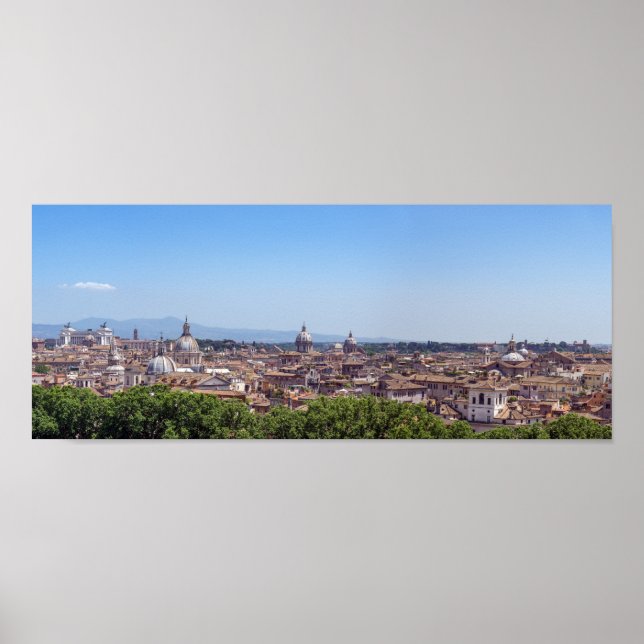 Panoramic view of Rome from Castel Sant'Angelo Poster (Front)
