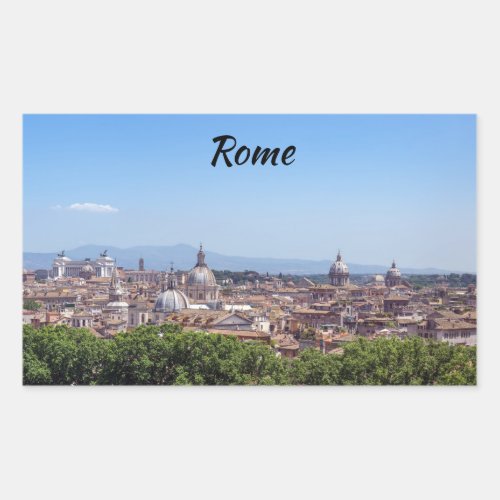 Panoramic view of Rome from Castel SantAngelo Rectangular Sticker
