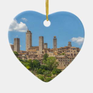 Panoramic view of San Gimignano Tuscany Italy Ceramic Ornament