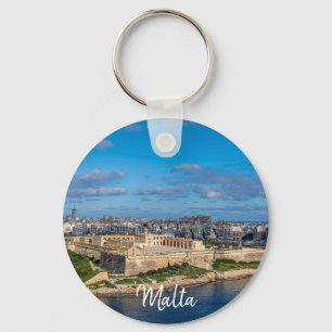 Panoramic view of Sliema in Malta Keychain