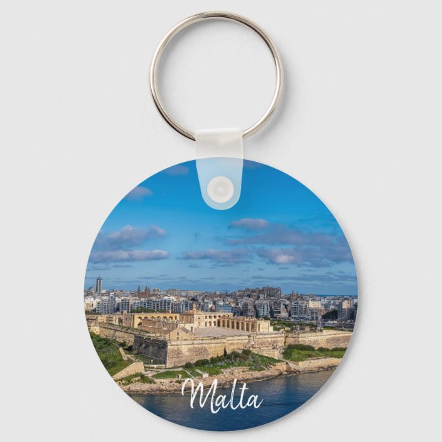 Panoramic view of Sliema in Malta Keychain (Front)