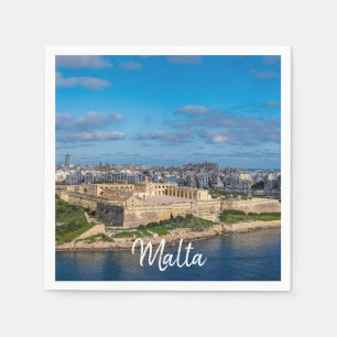 Panoramic view of Sliema in Malta Napkins