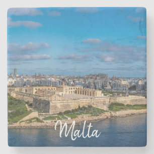 Panoramic view of Sliema in Malta Stone Coaster