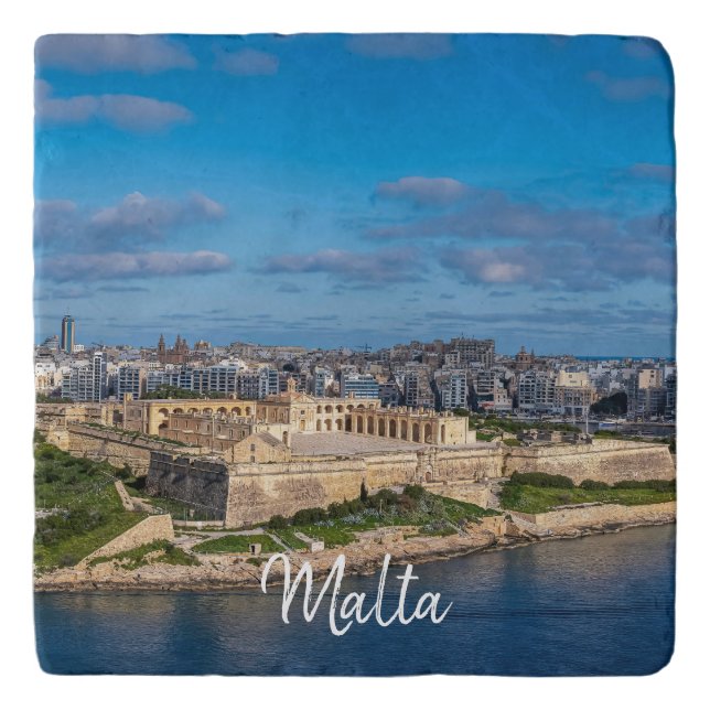 Panoramic view of Sliema in Malta Trivet (Front)