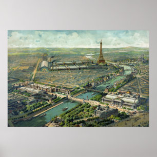 Panoramic view of the 1900 Universal Exhibition Poster