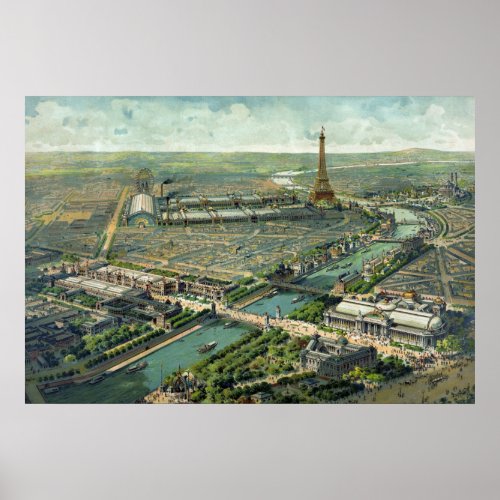 Panoramic view of the 1900 Universal Exhibition Poster