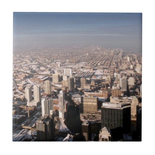Panoramic view of the city ceramic tile (Front)
