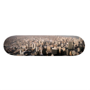 Panoramic view of the city skateboard deck