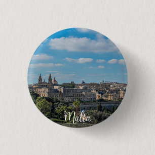 Panoramic view of Valletta old town in Malta Button