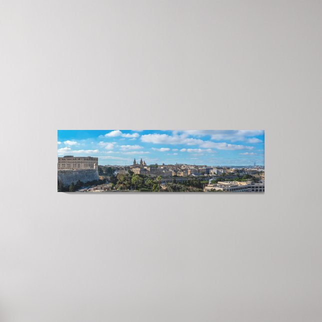Panoramic view of Valletta old town in Malta Canvas Print (Front)