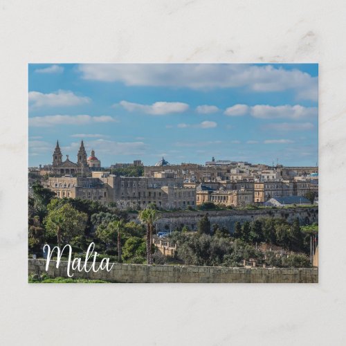 Panoramic view of Valletta old town in Malta Postcard