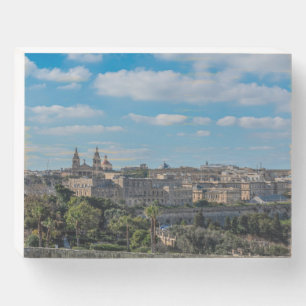Panoramic view of Valletta old town in Malta Wooden Box Sign