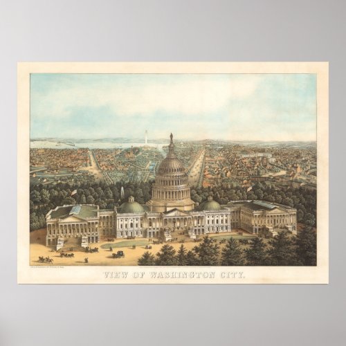Panoramic view of Washington DC Poster