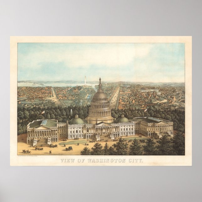 Panoramic view of Washington DC Poster (Front)