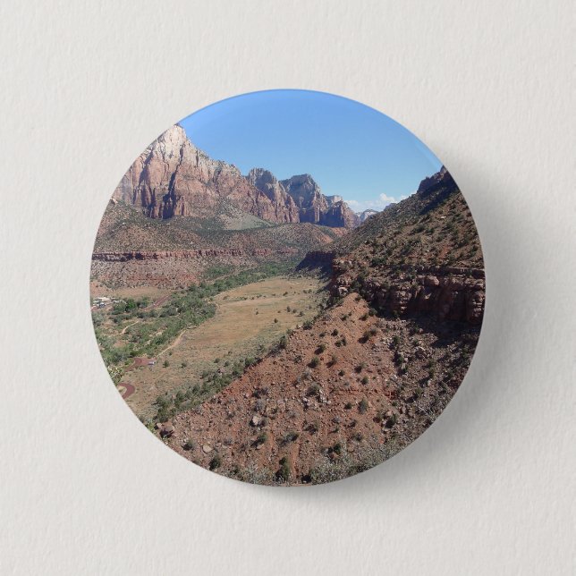 Panoramic View of Zion Canyon from The Watchman Button (Front)