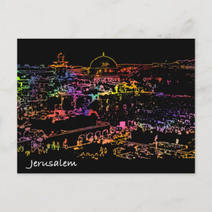 Panoramic view Old City Jerusalem Postcard