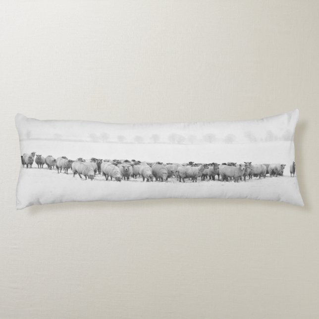 Panoramic Winter Sheep Body Pillow (Back)