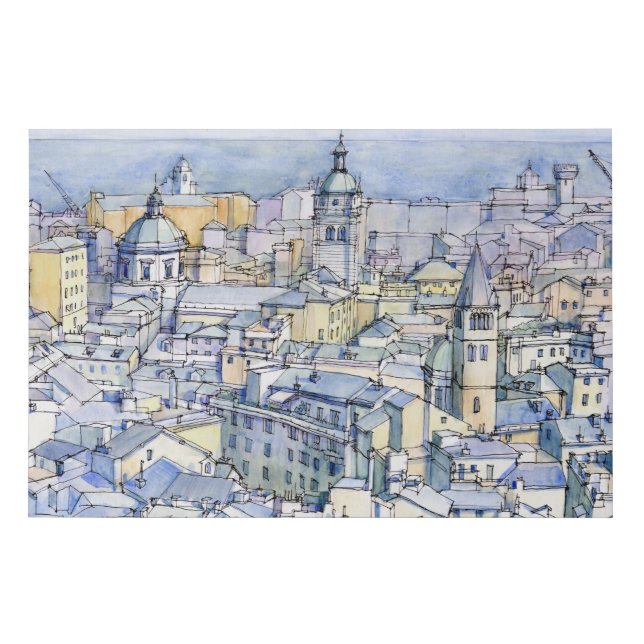 Panoramica di Genova Faux Canvas Print (Front)