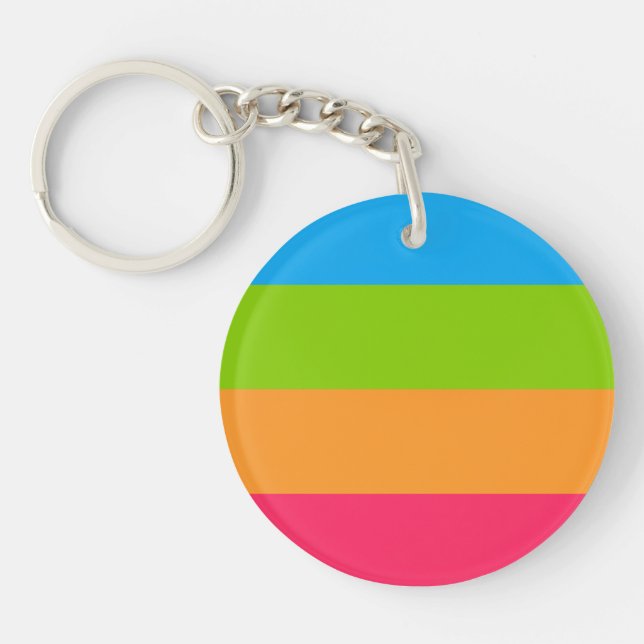 Panoromantic Pride Flag Keychain (Front)