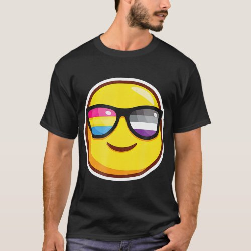 Panromantic Asexual Pride   Sunglasses Emoticon T_Shirt