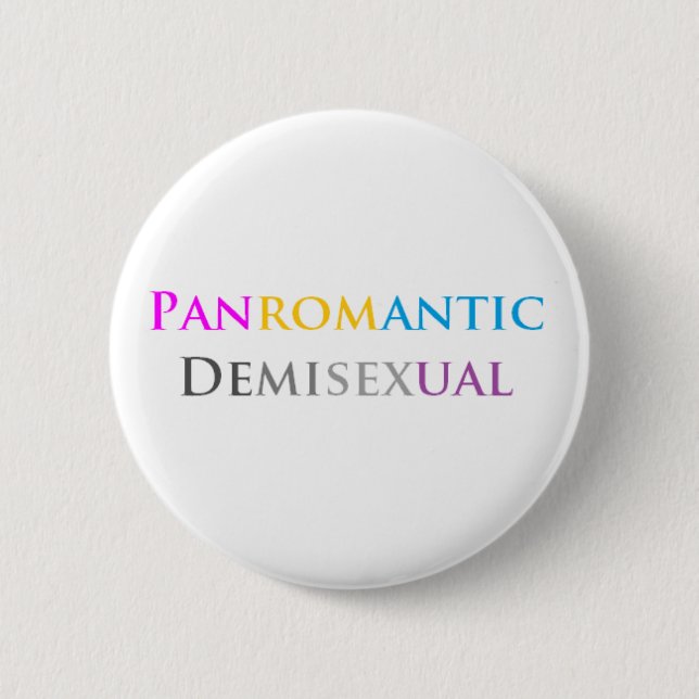 Panromantic Demisexual Pinback Button (Front)