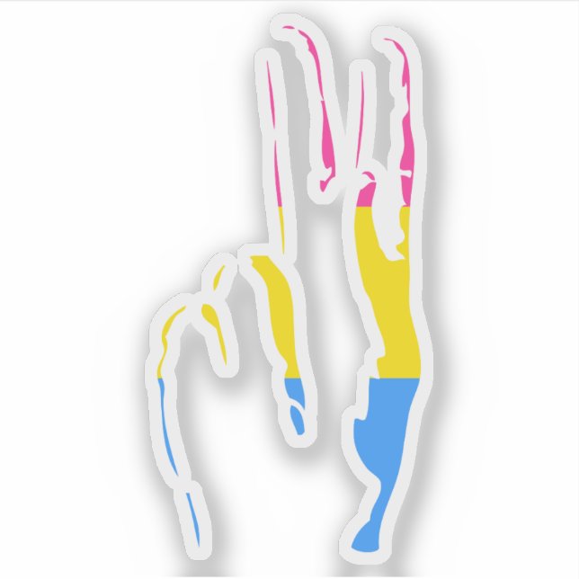 pans pride peace sign sticker (Front)