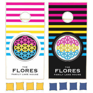 pans sacred geometry family name cornhole set
