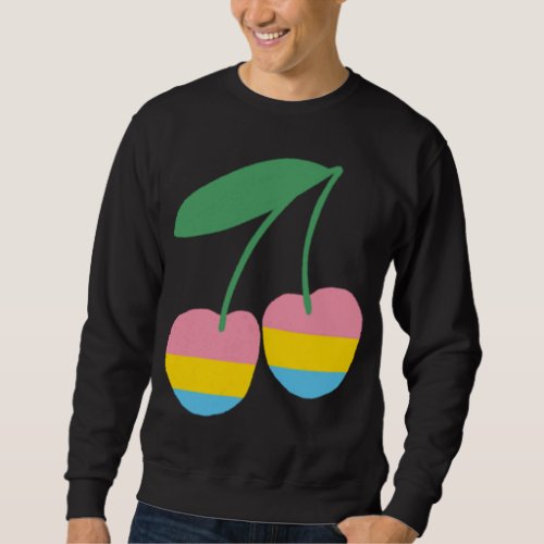 Pansexual Cherry LGBTQ Pride Flag Cottagecore Kawa Sweatshirt