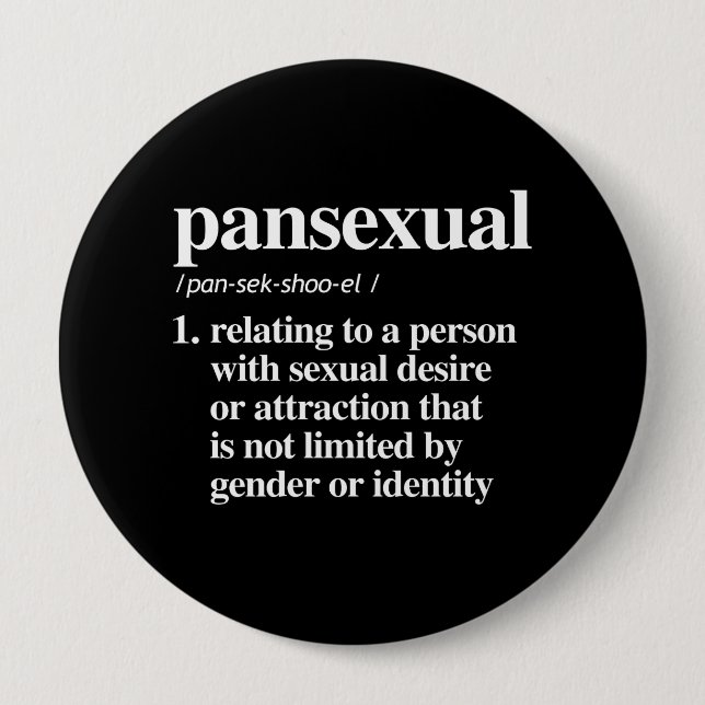 pansexual definition - defined lgbtq terms - LGBT  Pinback Button (Front)