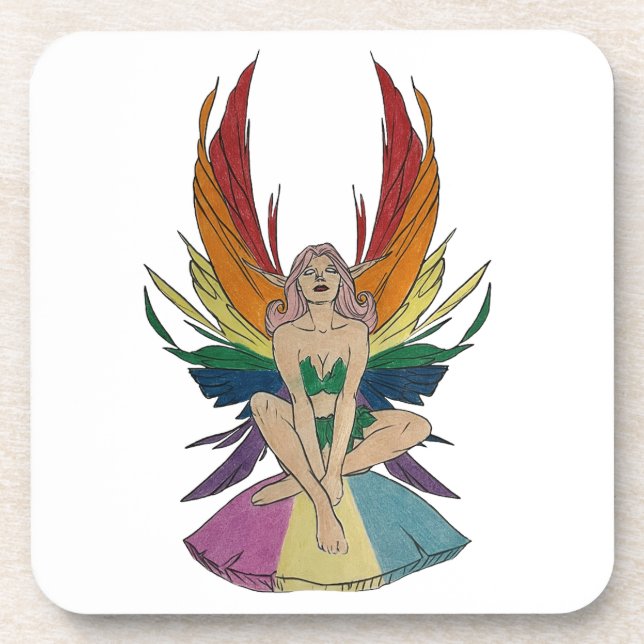 Pansexual Faerie Beverage Coaster (Front)