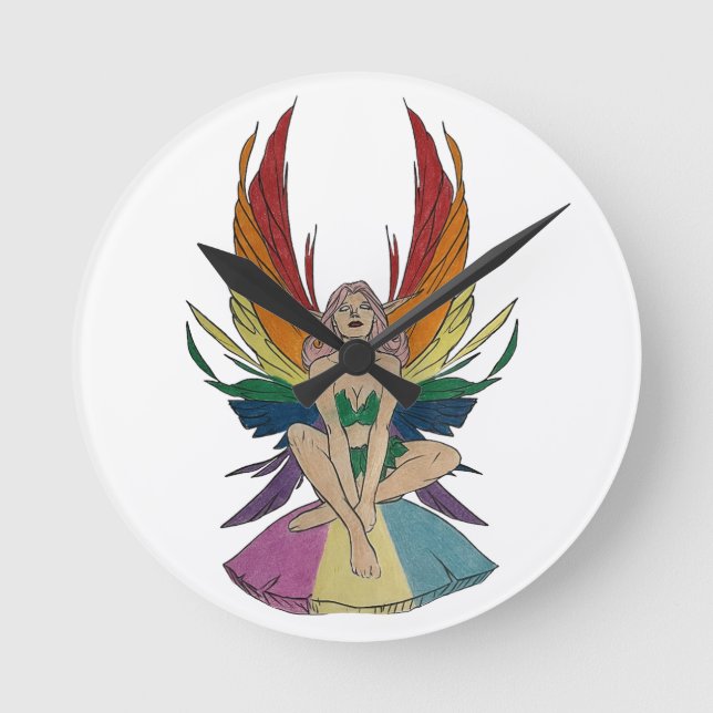Pansexual Faerie Round Clock (Front)