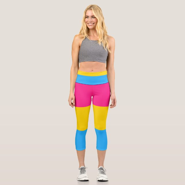 Pansexual Flag Capri Leggings (Front)
