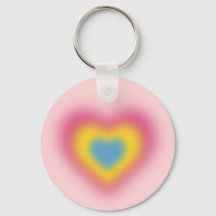 Pansexual flag colors on blurred heart