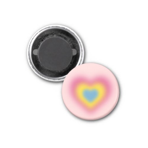 Pansexual flag colors on blurred heart magnet