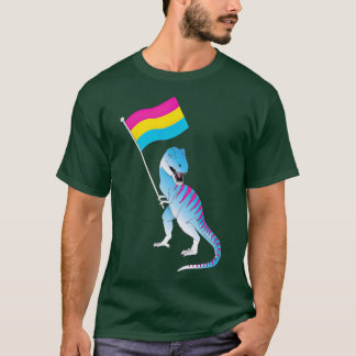 Pansexual Flag Dinosaur Pride LGBQIA Nonbinary Gen T-Shirt