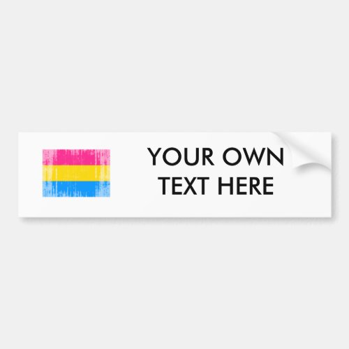 PANSEXUAL FLAG DISTRESSED _png Bumper Sticker