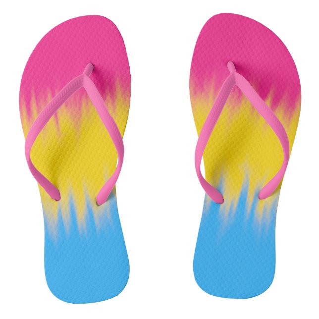 Pansexual Flag Flip Flops (Footbed)